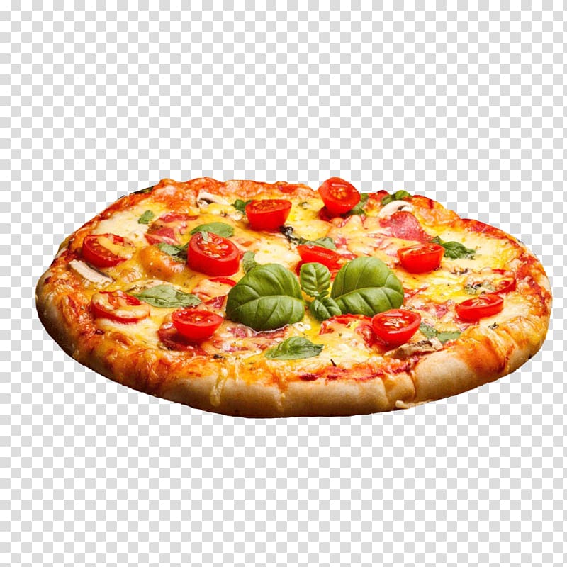 Pizza Margherita Fast food Garlic bread, PIZZA SLICE transparent background PNG clipart