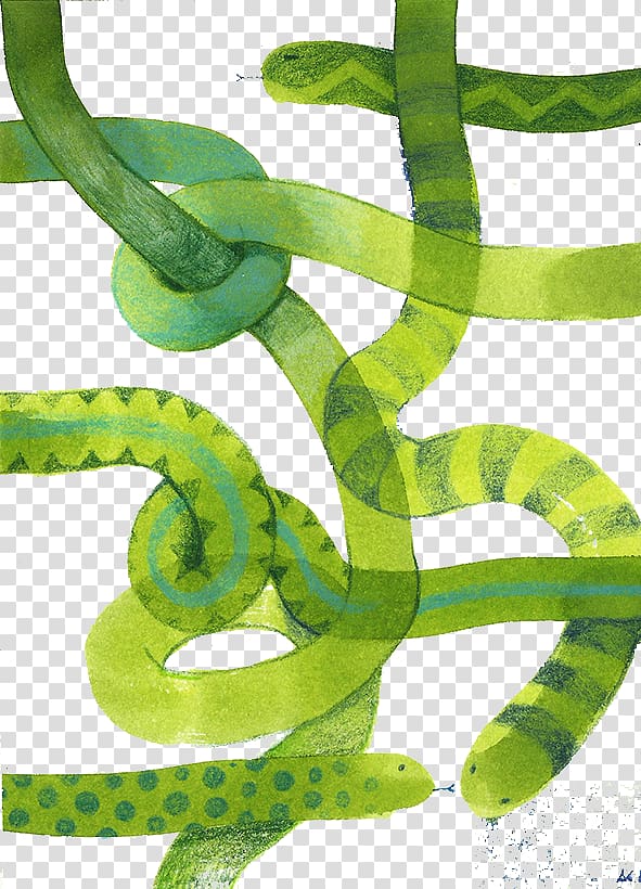 Snake Green Illustration, Green Snake pattern transparent background PNG clipart