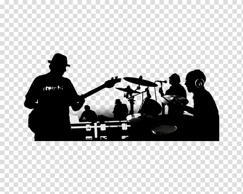 silhouette of band playing illustration, Rock Band Musical ensemble Silhouette Christian music, Band Silhouette transparent background PNG clipart