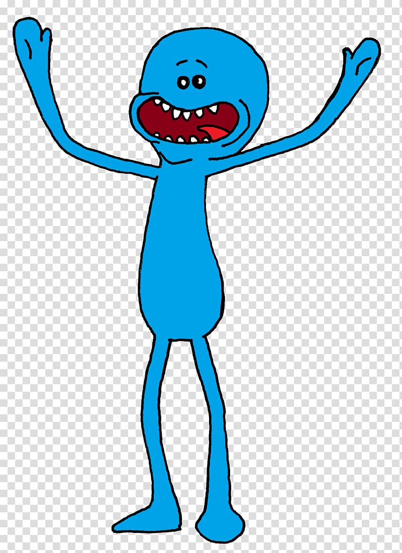 Blue cartoon character illustration, Meeseeks and Destroy