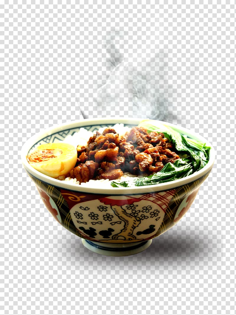 Minced pork rice Red cooking Beef noodle soup Meatloaf Cooked rice, Braised pork on rice transparent background PNG clipart