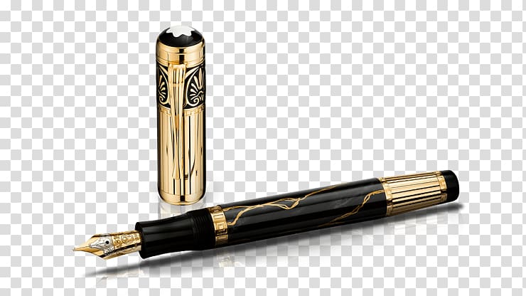 Fountain pen Montblanc Art Special edition Baril, Alexander the Great transparent background PNG clipart