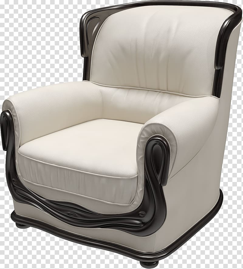 Wing chair Couch Furniture, White Armchair transparent background PNG clipart