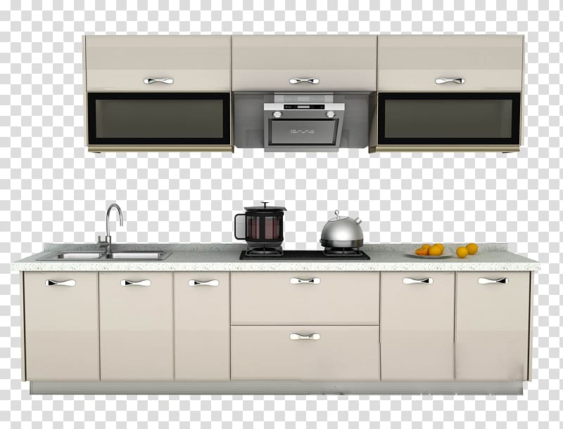 kitchen counter , Kitchen cabinet Furniture Cupboard, Kitchen combination transparent background PNG clipart