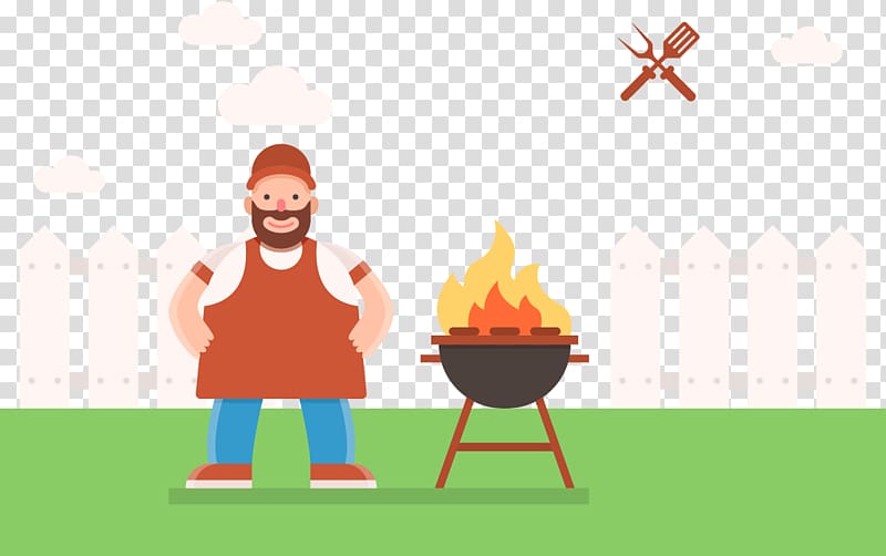 Barbecue Asado Euclidean , Grill master cartoon foreign transparent background PNG clipart