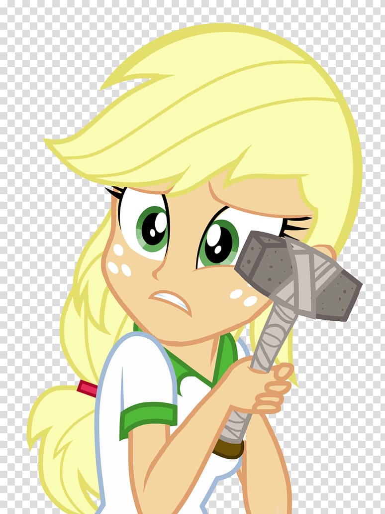 Applejack My Little Pony: Equestria Girls Yellow , afraid transparent background PNG clipart