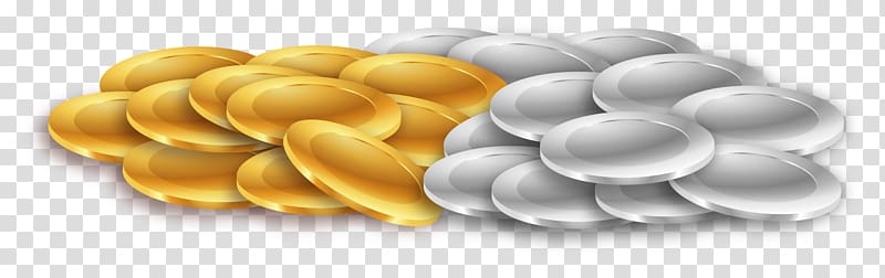 Silver coin Euclidean Gold coin, Gold and silver coins transparent background PNG clipart