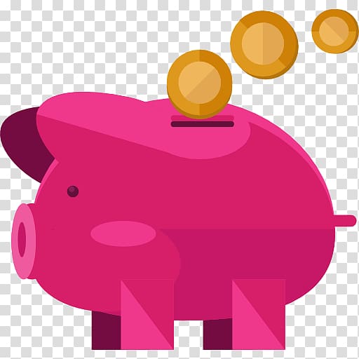 Saving Finance Money Icon, Cartoon piggy bank transparent background PNG clipart