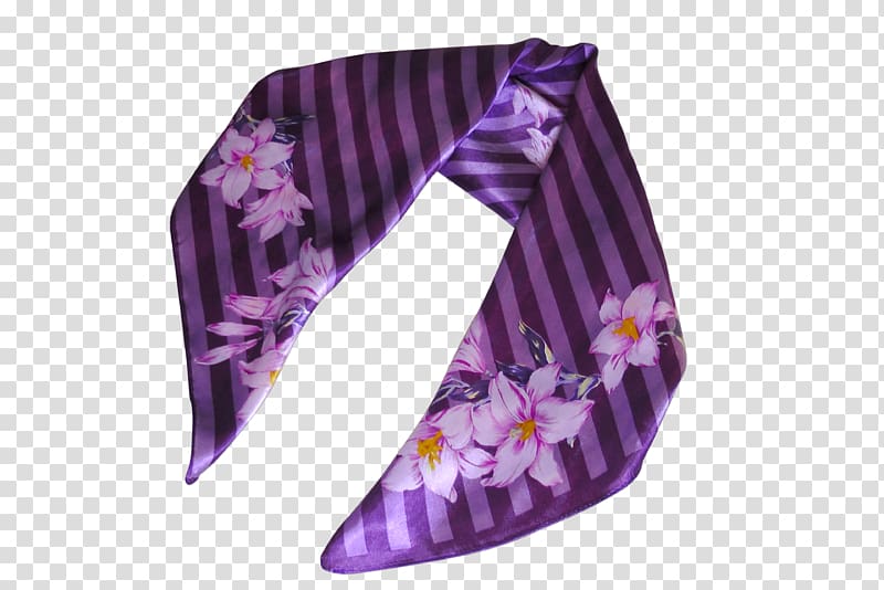 Purple Scarf Neck Head Silk, silk scarf transparent background PNG clipart