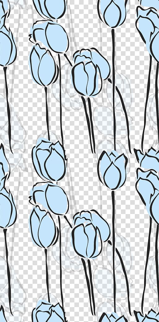 Tulip Blue, blue shading decorative tulip transparent background PNG clipart