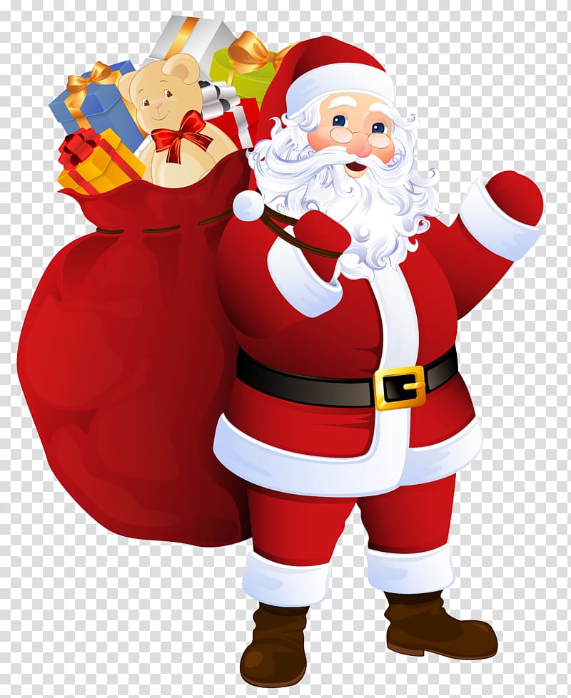 Santa Claus Père Noël , Santa Claus with Bag of Gifts, Santa Claus illustration transparent background PNG clipart