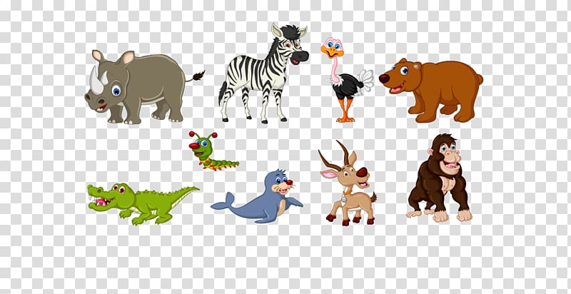 Animals in Autumn Cartoon Illustration, crocodile transparent background PNG clipart