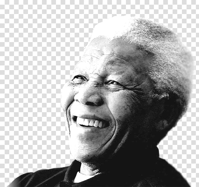 grayscale of smiling man, Nelson Mandela Smiling transparent background PNG clipart