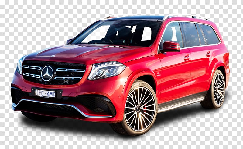 red Mercedes-Benz SUV with blue background, Mercedes-Benz GLS 400 4MATIC Mercedes-AMG GLS 63 4MATIC Sport utility vehicle Car, Mercedes Benz GLS Class Red Car transparent background PNG clipart