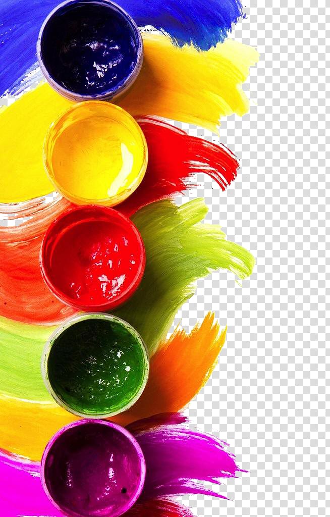 color gouache paint transparent background PNG clipart