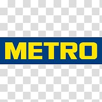 blue and yellow Metro logo, Metro Logo transparent background PNG clipart