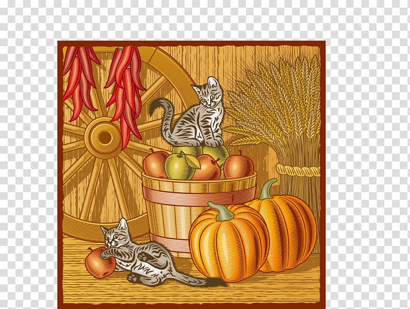 Harvest Farm Illustration, farm in cats transparent background PNG clipart