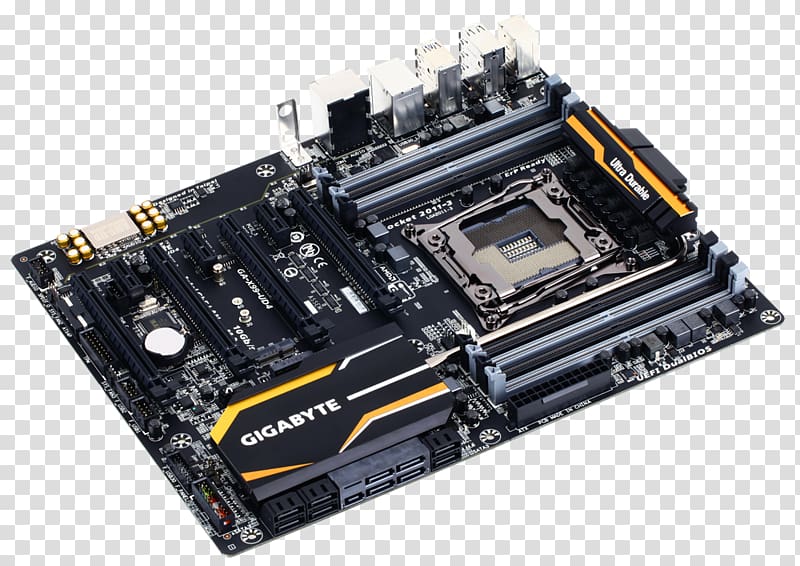 Intel X99 Motherboard LGA 2011 Gigabyte GA-X99-UD4, intel transparent background PNG clipart