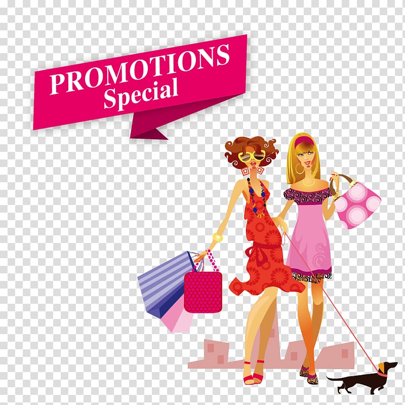 Shopping Girl Cartoon , Women shopping transparent background PNG clipart