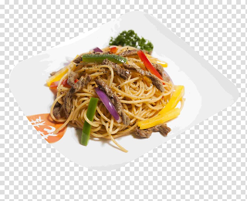 Chow mein Spaghetti aglio e olio Lo mein Spaghetti alla puttanesca Yakisoba, Black pepper beef stewed pasta transparent background PNG clipart