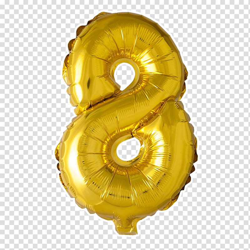 Toy balloon Birthday Numerical digit Gold, balloon transparent background PNG clipart