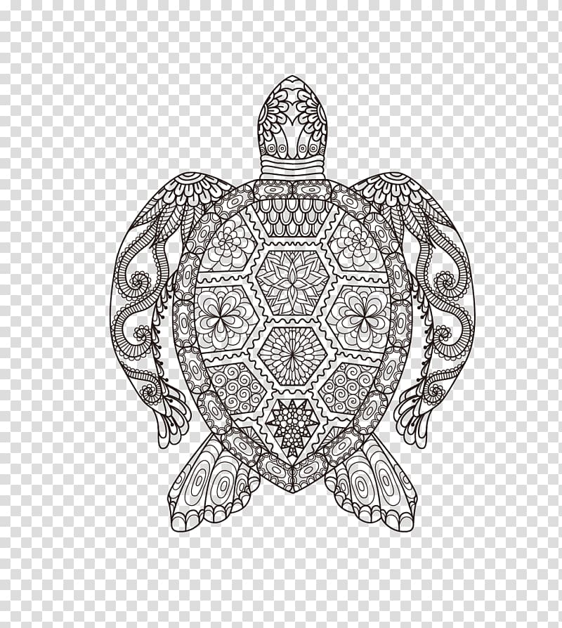 Coloring book Adult Doodle Drawing Child, turtle transparent background PNG clipart