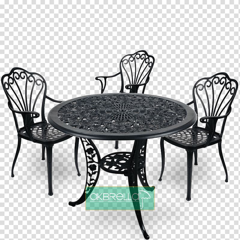 Table Chair Wrought iron Garden furniture Cast iron, table transparent background PNG clipart