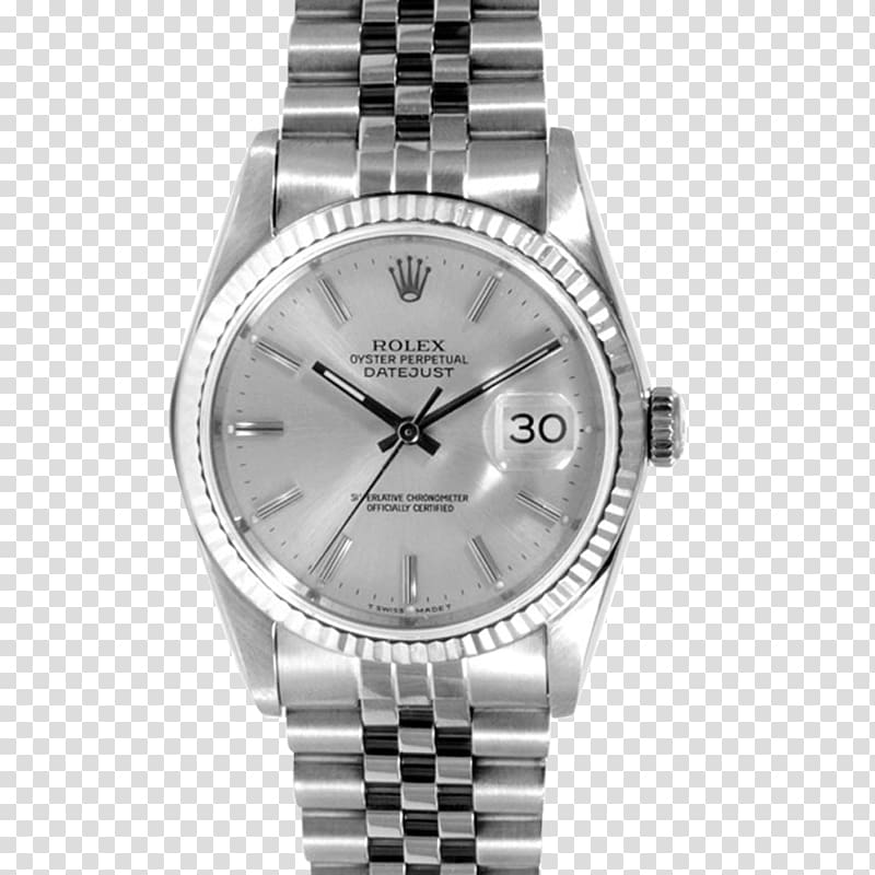 Rolex Datejust Silver Automatic watch, silver jubille celebration transparent background PNG clipart
