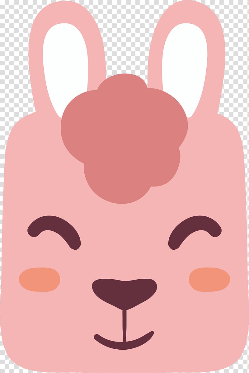 Reindeer , Pink smile rabbit transparent background PNG clipart
