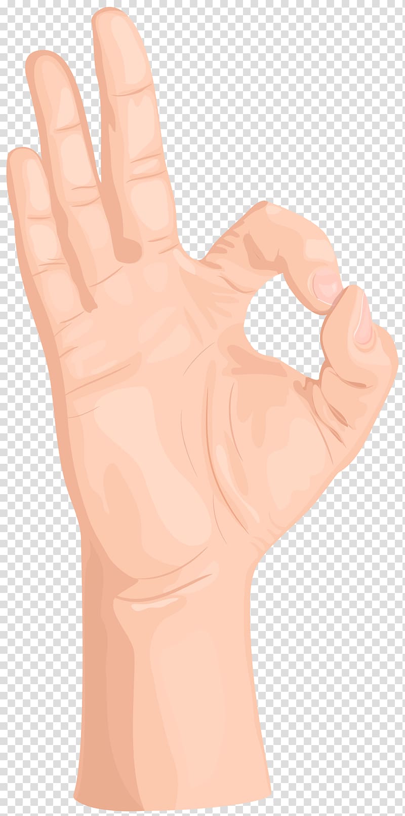 person's right hand illustration, Gesture Thumb, OK Hand Gesture transparent background PNG clipart