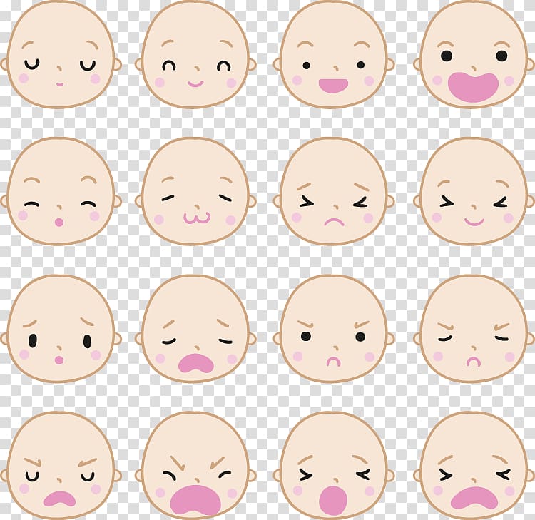 face expression illustration, Infant Crying Face Nose, Baby face transparent background PNG clipart