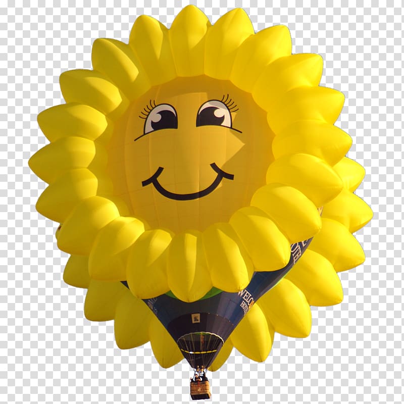 Smiley sunflower m Balloon, hotels welcome transparent background PNG clipart