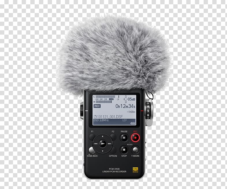 Digital audio Microphone Sony PCM-D100, microphone transparent background PNG clipart