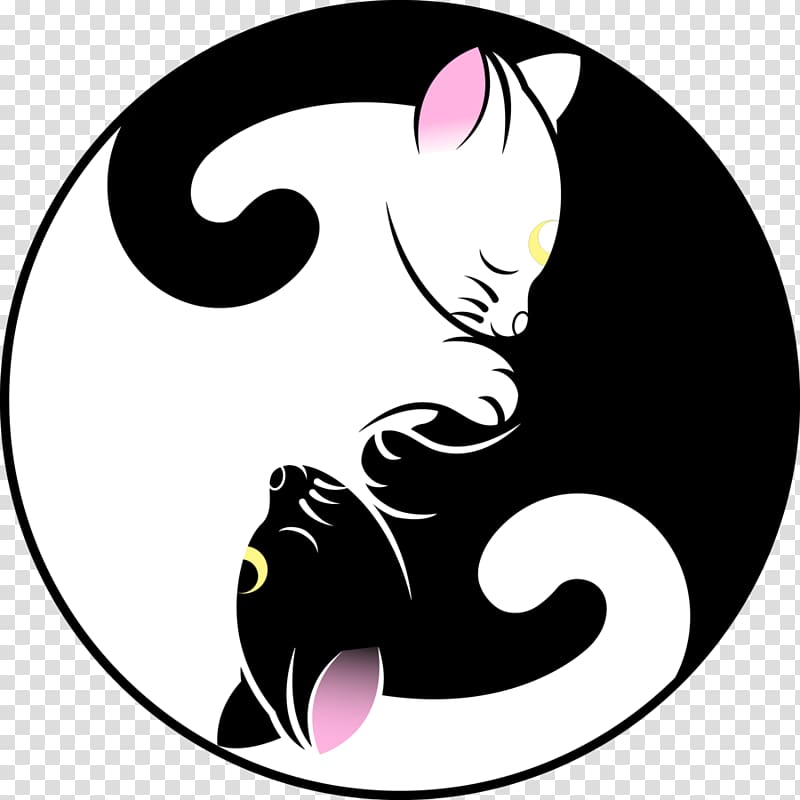 Luna Artemis Cat Kitten Yin and yang, Yin Yang Symbol transparent background PNG clipart