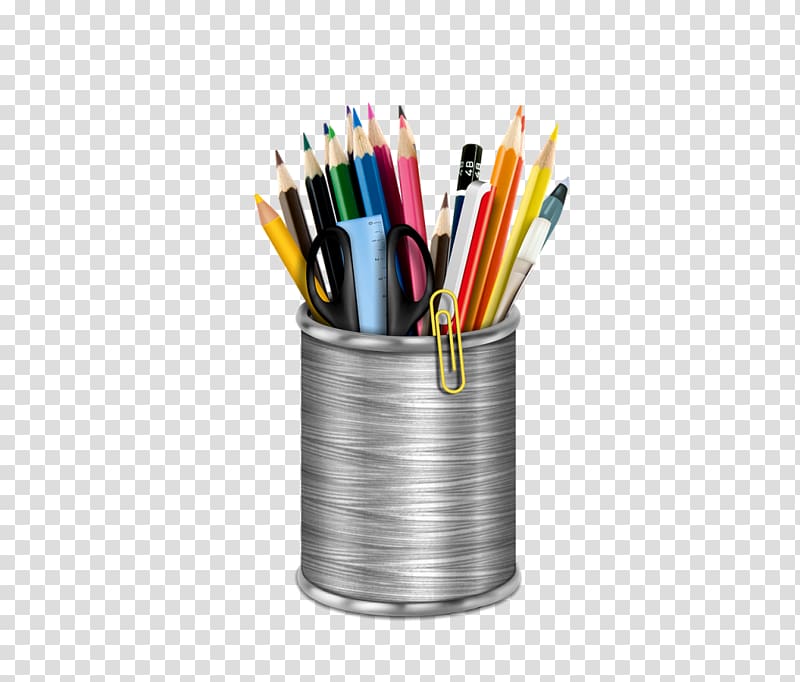 Office Supplies Colored pencil Paper, artwork school supplies transparent background PNG clipart