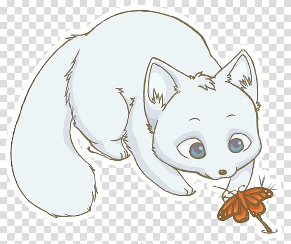 cute anime white fox