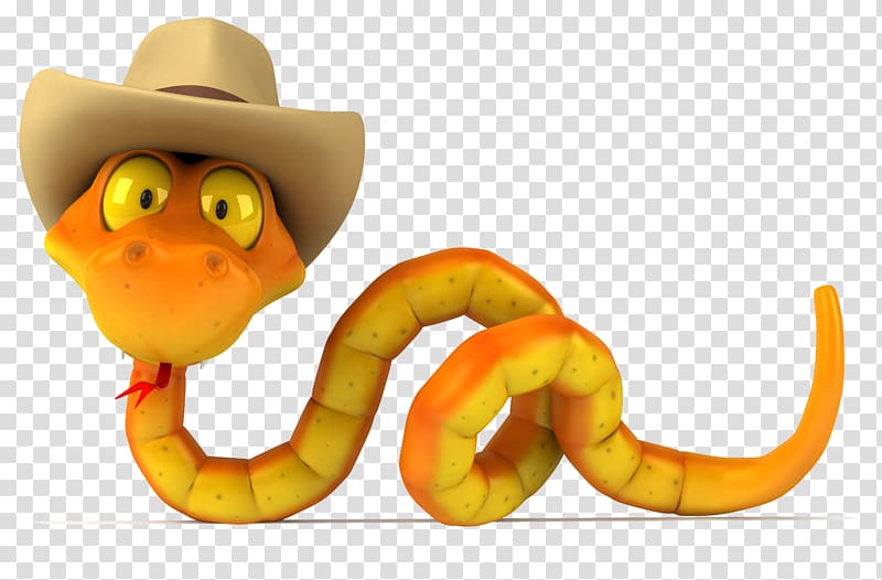 Snake Vipers Illustration, Yellow snake with a cowboy hat transparent background PNG clipart