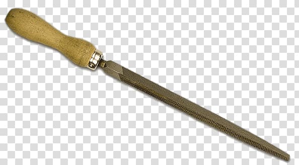 brown wooden handle knife sharpener, Triangular File transparent background PNG clipart