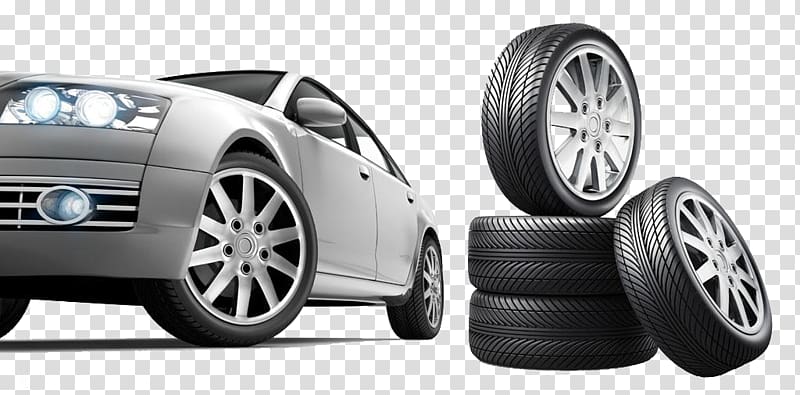 silver car , Hubcap Tread Car Tire Alloy wheel, Car and tires HD buckle material transparent background PNG clipart