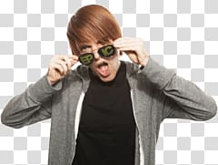 man wearing hoodie holding sunglasses, Shane Dawson Glasses transparent background PNG clipart