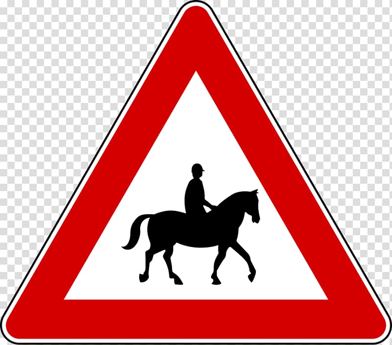 Horse Warning sign Traffic sign The Highway Code, horse transparent background PNG clipart