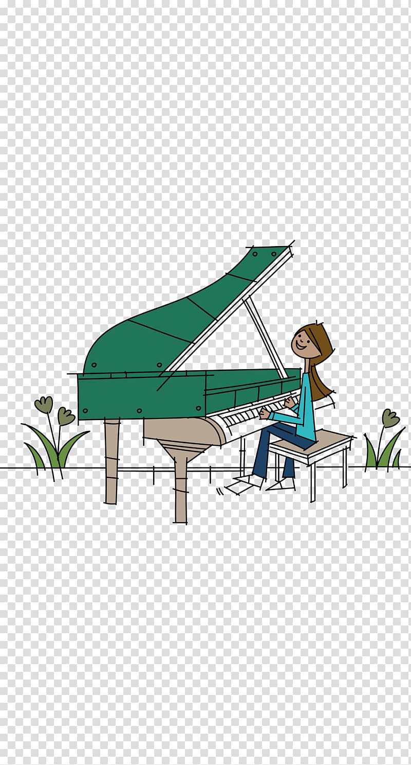 Cartoon Piano, The cartoon is playing the piano teacher transparent background PNG clipart