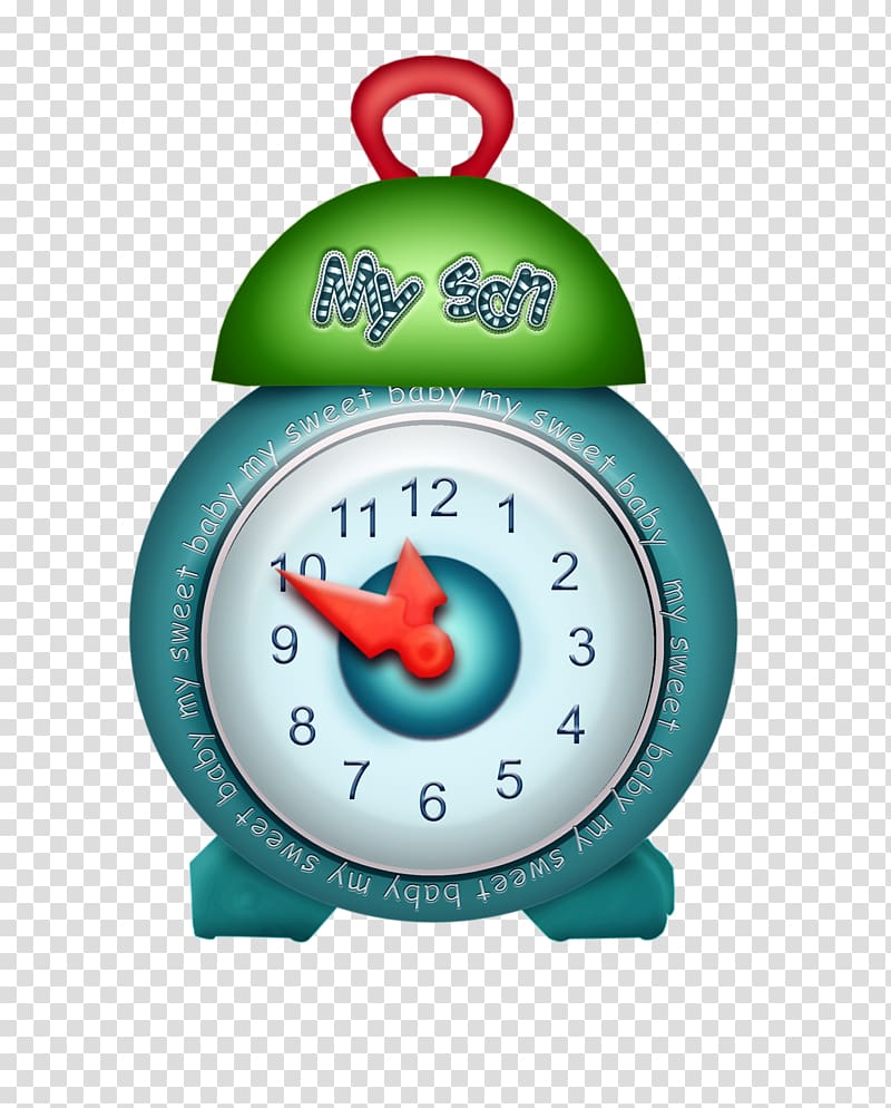 Beautiful blue alarm clock transparent background PNG clipart