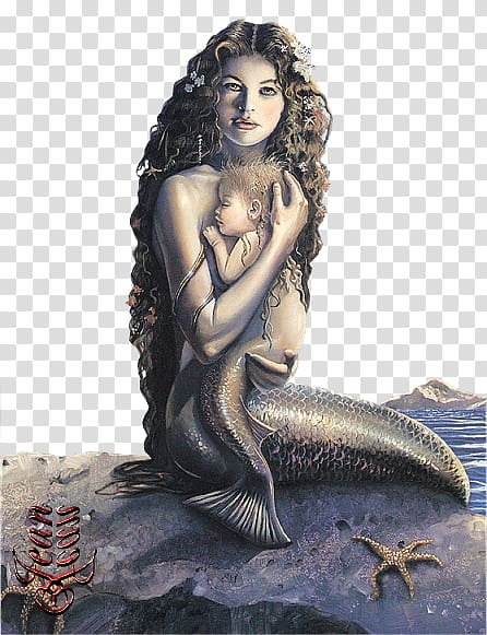 Mermaid Child Mother Legendary creature Sea monster, Mermaid transparent background PNG clipart