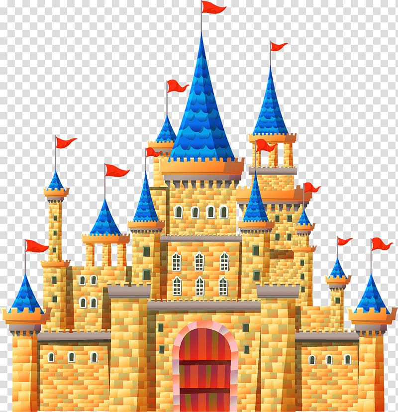 brown and blue castle illustration, Castle , Cartoon Castle transparent background PNG clipart