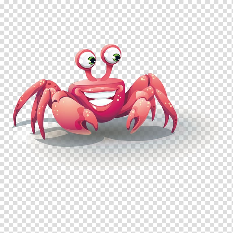 Dungeness crab Cartoon, Cute cartoon red crab transparent background PNG clipart