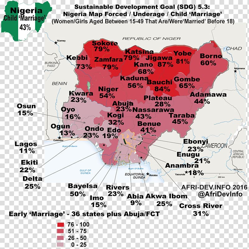 Nigeria Child marriage Map Forced marriage, map transparent background PNG clipart