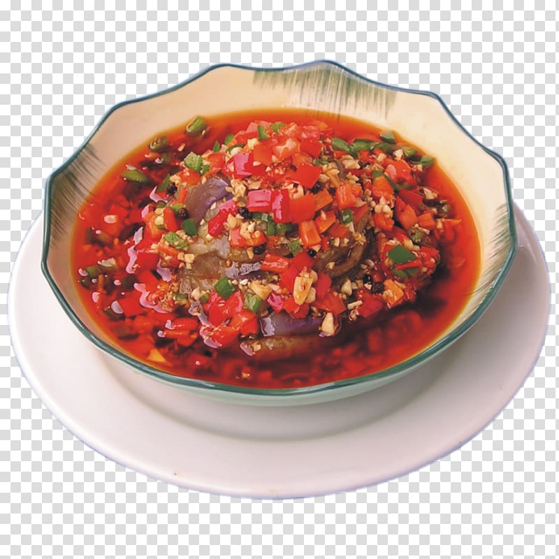 Turkish cuisine Sichuan cuisine Chili con carne Garlic Eggplant, Eggplant garlic pepper transparent background PNG clipart