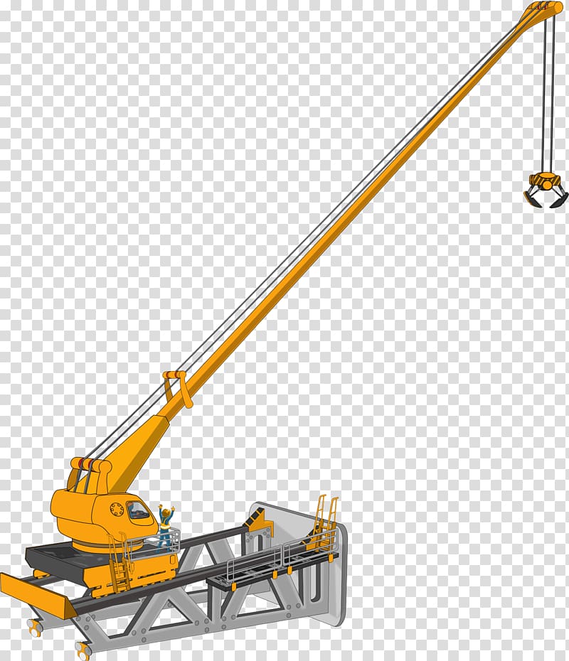 Caterpillar Inc. Crane Excavator Heavy Machinery Architectural engineering, crane transparent background PNG clipart