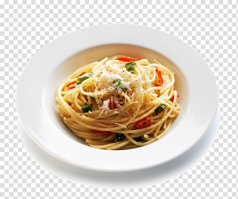 Italian cuisine Spaghetti aglio e olio Pasta Al dente, spaghetti transparent background PNG clipart